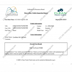 2025 CARB Compliance Clean Truck Check Testing Package